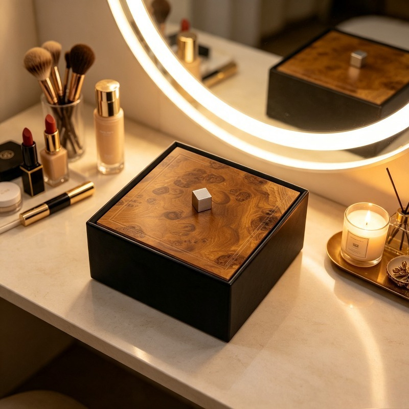 Luxury Watch Square - Italienische Luxus-Uhrenorganizer aus Edelstahl, Schmuckbox mit