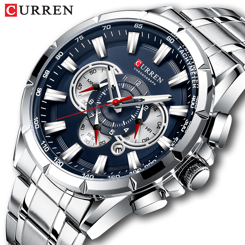 Luxury Watch Magazine - CURREN Armbanduhr Männer Wasserdichte Chronograph Militär