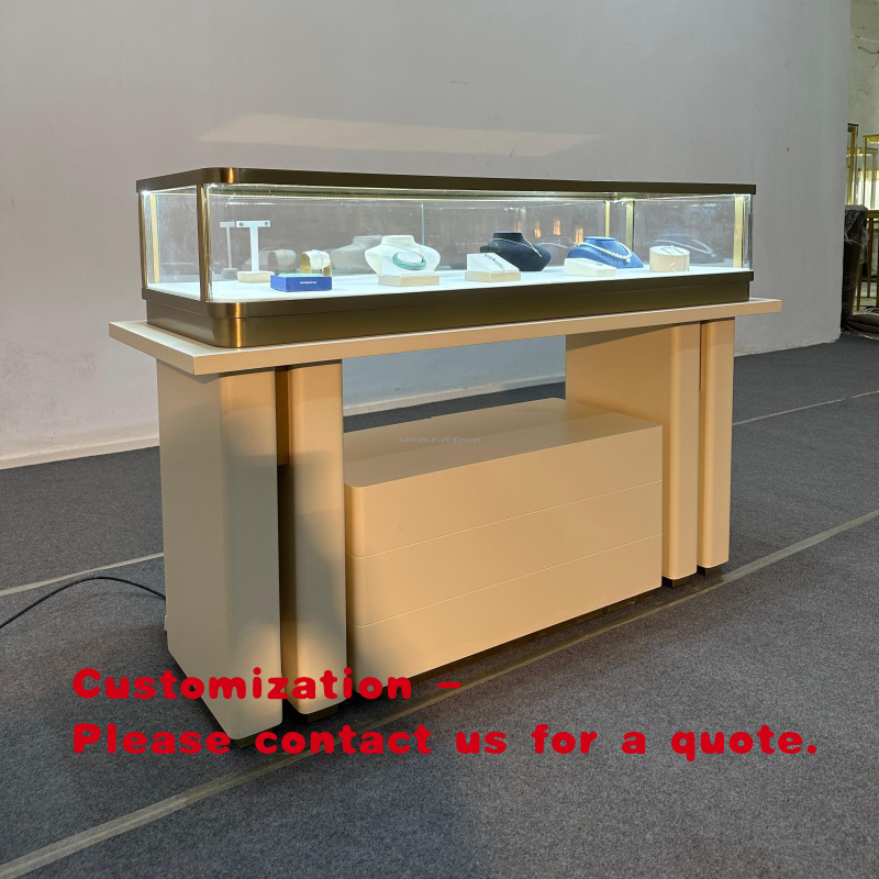 Luxury Watch Store - Maßgefertigter Edelstahl-Schmuck- und Uhren-Präsentationstisch, Vitrine aus