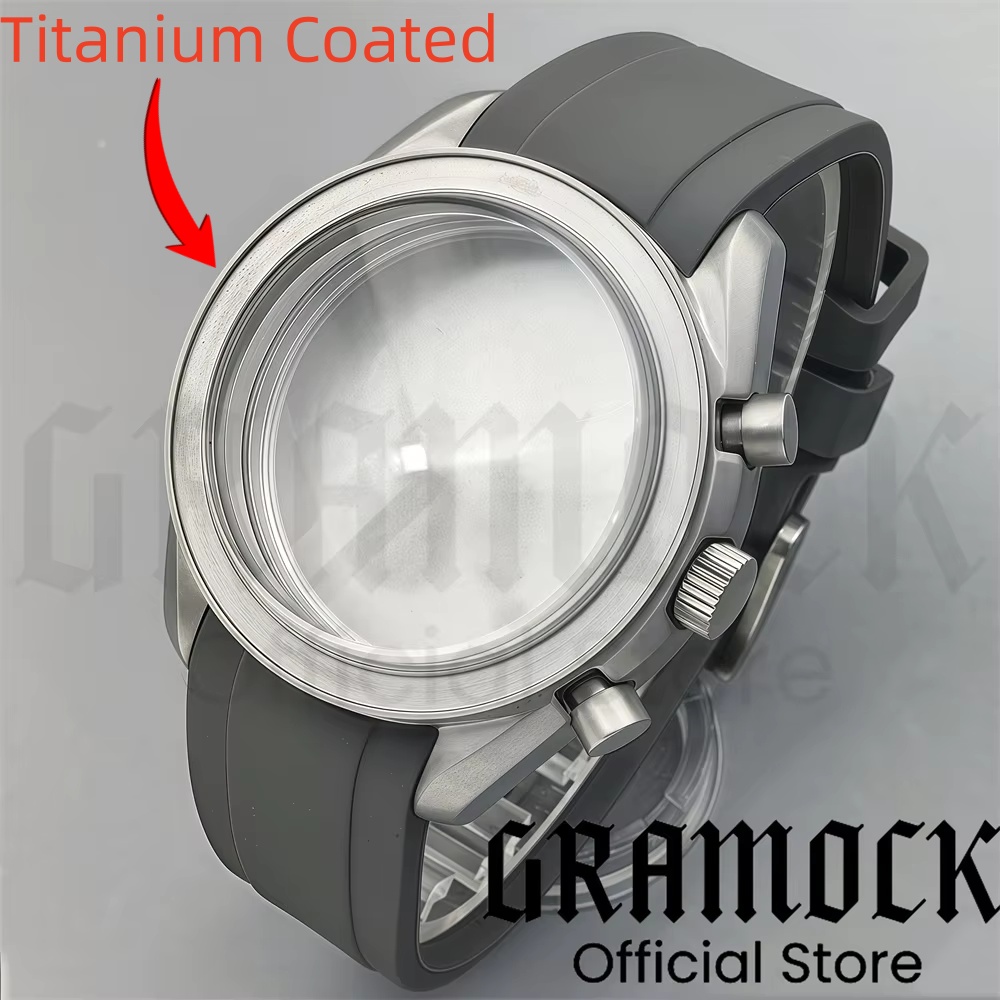 Luxury Watch Kit - VK63 VK64 40 mm Titan-Uhrengehäuse, schwarz-silberner