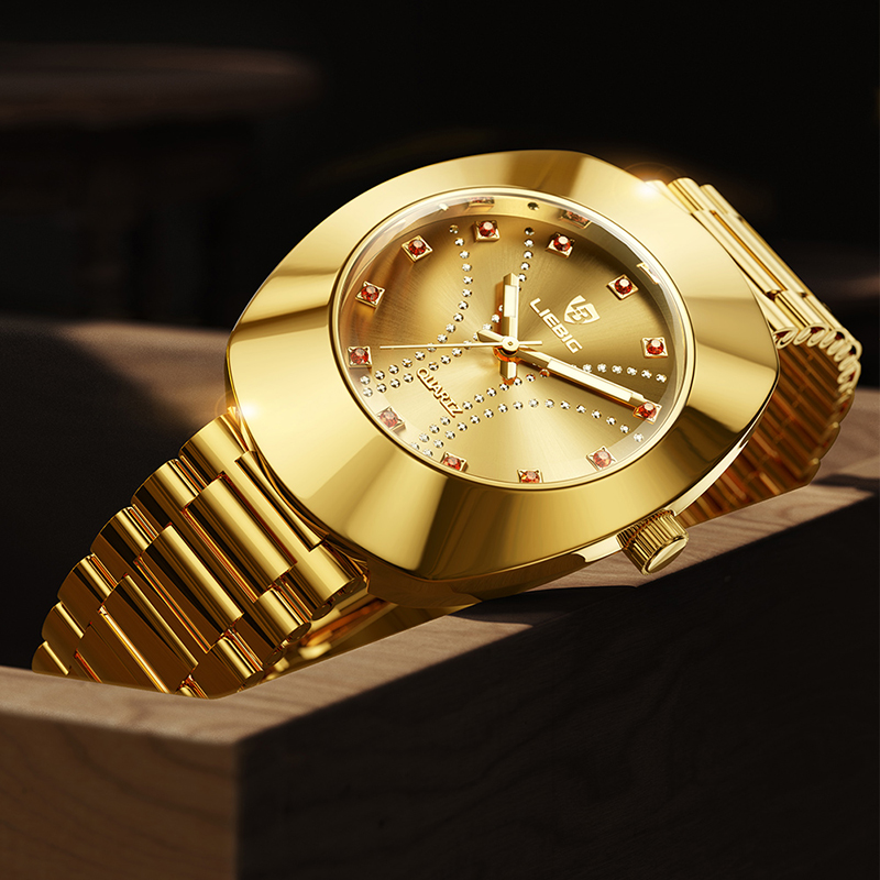 Luxury Watch List - LIEBIG Neue Quarz-Uhrwerk Armbanduhren Luxus Edelstahl-Uhren
