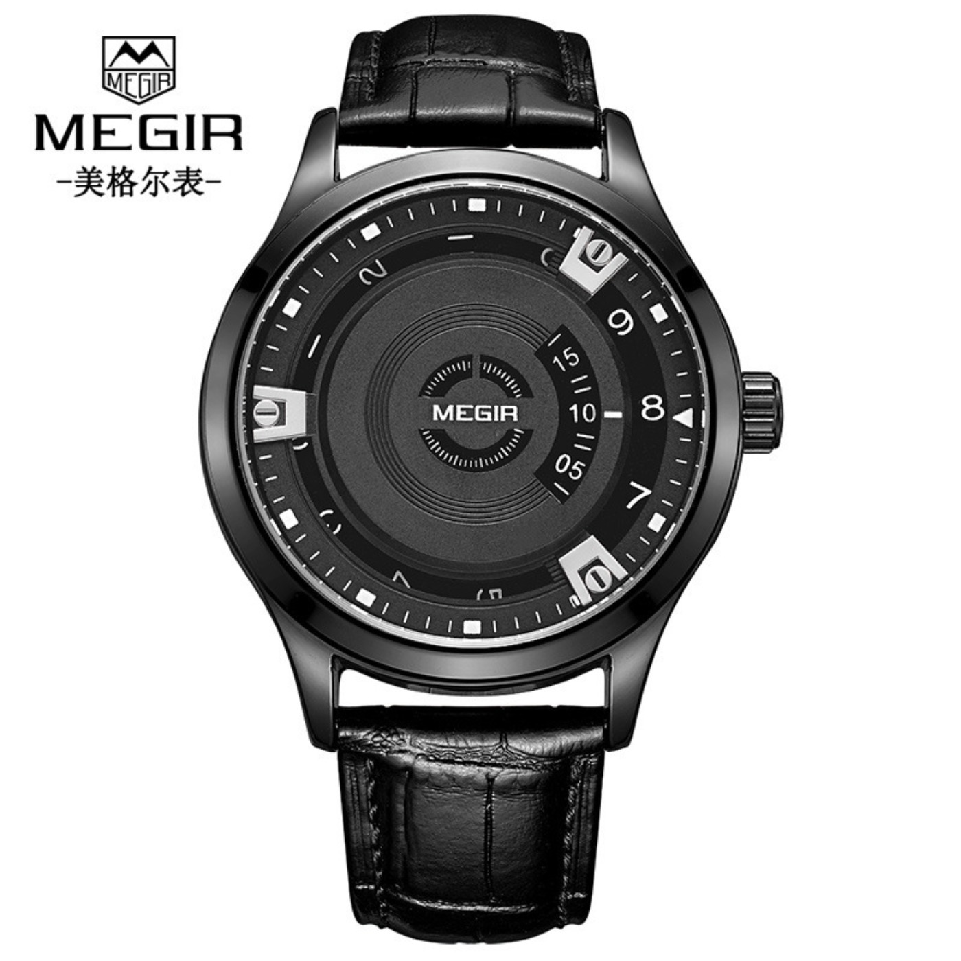 Luxury Watch Strap - MEGIR Herrenuhren Luxus Lederarmband Sport Militäruhr
