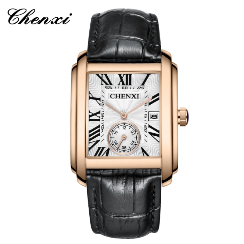 Luxury Watch Magazine - CHENXI 8216 Mode Klassische Quadratische Braune