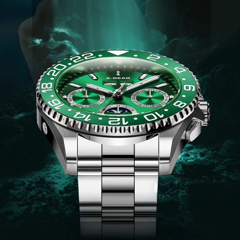 Luxury Watch Store - Automatische Herrenuhr Chronograph Edelstahl Mechanische Uhr