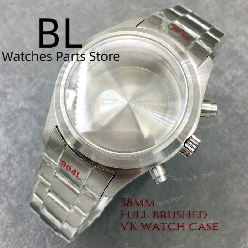 Luxury Watch Kit - BLIGER 38mm Chronograph Silber Gebürstetes Piloten-Uhrengehäuse