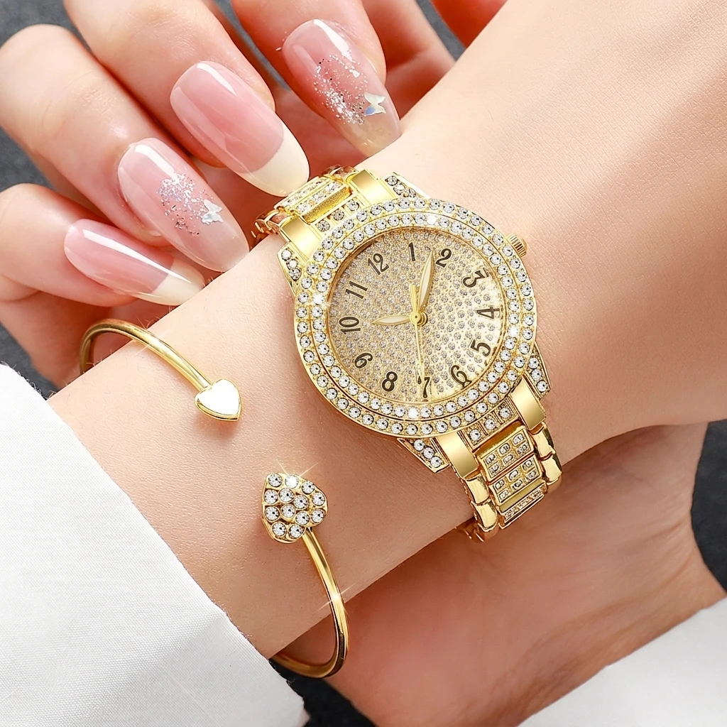 6-teiliges Modisches Strass-Uh – Luxury Watch Kit Bewertung und Preis