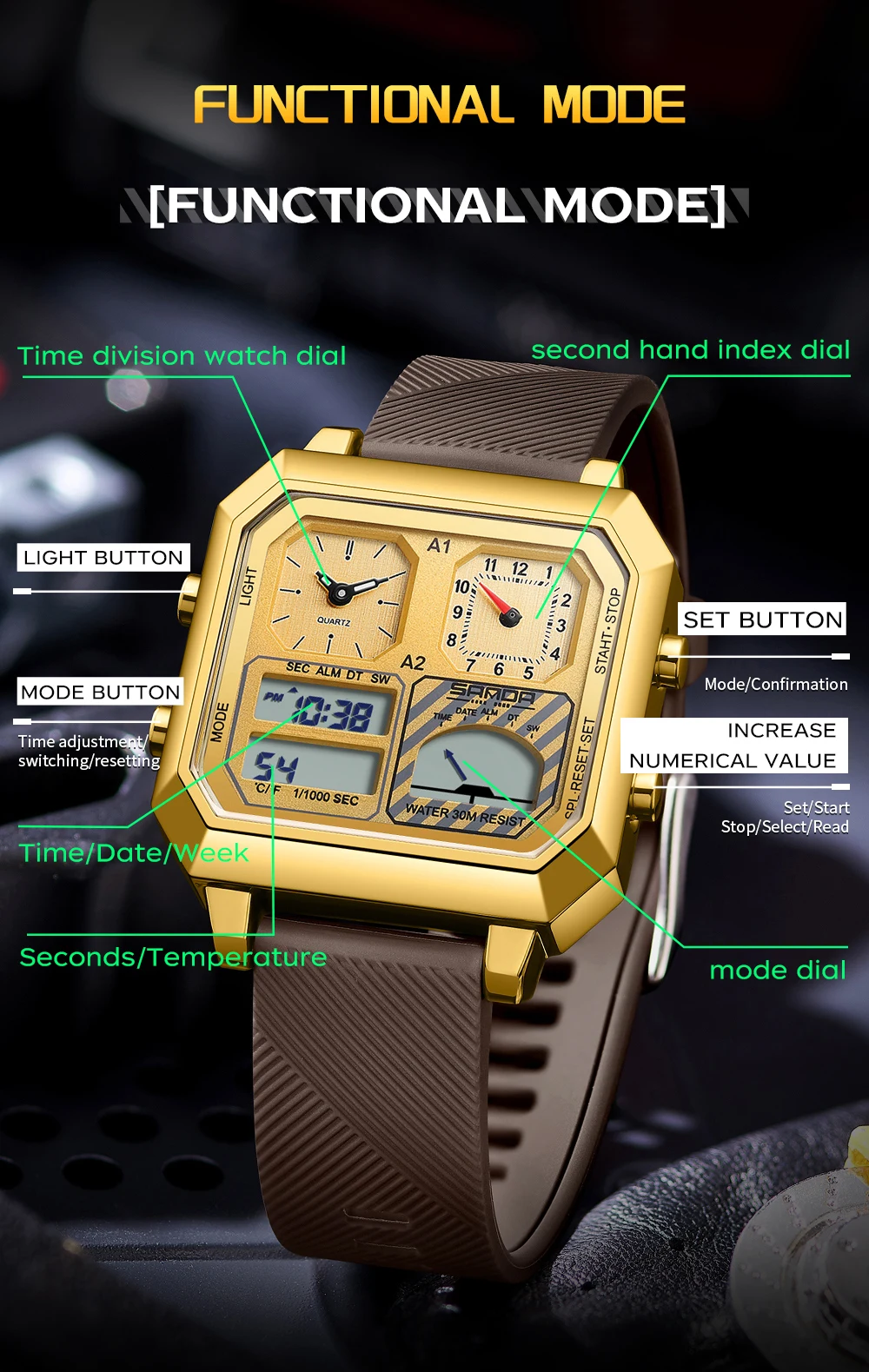 Sanda Top Marke Mode Herren el – Luxury Watch Store Bewertung und Preis